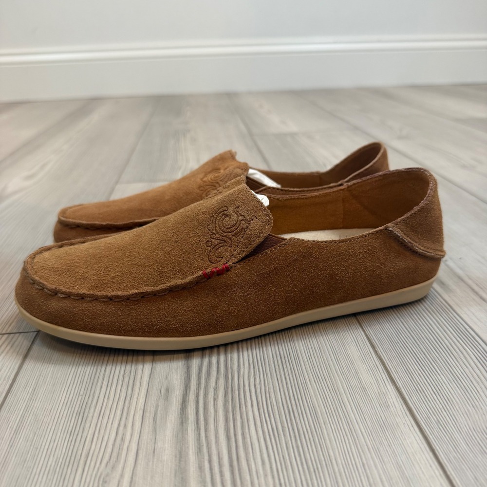 NEW OluKai Nohea Suede Womens Loafers Toffee Tan Slip On Shoes 20175-3334 Size 9
